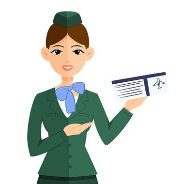 卡通矢量扁平化空姐礼仪微笑服务行业插画卡通人物png素材